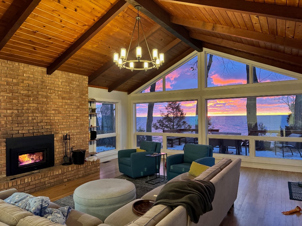 Sunset over Lake Michigan from the living room